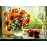 Teemantmaal Ristpistes lille ja &otilde;una teemantmosaiik Scenic tikandid 20X30CM