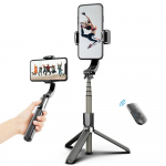 3-&uuml;hes telefoni Gimbal Stabilisator Selfie Stick statiiv 86 cm 5-osaline kaugjuhtimisega telefoniklambriga must