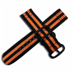 Kootud nailonist spordikella Srtap k&auml;ev&otilde;ru Writst kellarihm Vastupidav universaalne veekindel 18/20/22/24mm 22mm must/oranž