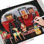 T&auml;isruudukujuline teemantmaal j&otilde;ulupuu teemanttikandid j&otilde;uluvana ristpistes mosaiikmaja p&uuml;hadekingitus Full Round (20X30CM)