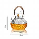 Loominguline jaapani stiilis paks kuumakindel ploomi&otilde;ite klaasist teekann k&auml;epidemega Majapidamislillede teekann Kontori veekeetja kingitus