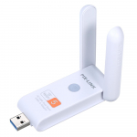 Juhtmeta USB WiFi-adapter kahesageduslik 2,4 G (kuni 300 Mbps) ja 5G (kuni 866 Mbps) / 2 suure v&otilde;imendusega valge