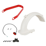 Tagumise poritiiba komplekti rolleri asendustarvik poritiiba kronsteiniga &Uuml;hildub tagumise piduritulega Mudguard & Red Bracket & Brake Light valge