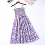 44 v&auml;rvi suvine Olkaimeta plisseeritud naiste &scaron;ifoonist kleidid Naiste k&otilde;rge v&ouml;&ouml;kohaga spagetirihm Lilledega tr&uuml;kitud minikleit Mujer Vestidos One Size