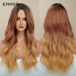 Ombre tumeblond pehme laineline juukset&uuml;&uuml;pparukas naistele Cosplay s&uuml;nteetiline oranžpruun juukset&uuml;&uuml;p Parukad kuumakindel