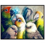 Loomade 5D teemantmaaling t&auml;isteemanthobune &ouml;&ouml;kull papagoi panda &uuml;mmargune teemantmosaiikmuster kodukaunistus isetehtud k&auml;sitsi valmistatud sein St 30X25cm