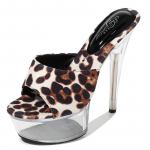 Naiste tikk-jalatsid Seksikas Catwalk mudel Leopard Print Crystal kingad 190. seeria 15 cm kontsa 4,5 cm platvorm LFD 34 valge
