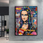 DIY 5D teemantmaal Banksy Mona Lisa kunst Doodle ristpiste komplekt t&auml;ispuurtikandid mosaiikkunst Pilt kividest kingitus Full Round 20X30CM