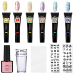 Mobray Design Lilled Loomade Klaas Temperatuuriga pitstemplite mallide komplekt K&uuml;&uuml;nekunsti mallide Templiplaadi komplekt