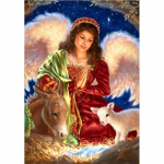 5D DIY Teemantmaal Ristpistes T&auml;is&uuml;mmargune puur Religioon Teemanttikandid Inglit&uuml;druk Pilt Teemantmosaiik Kodukaunistus Full Round 20x30CM