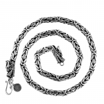 Tugev kaelakee, soliidne 925 Sterling h&otilde;bedane B&uuml;tsantsi draakonkinnitusega kett K&auml;sitsi valmistatud ehted Kingituseks Punk Vintage kaelakee meestele 46cm