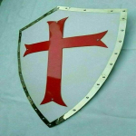 Keskaegne Knight Battle Warrior Shield Templi Punase Risti disainiga ristis&otilde;dijate kilp