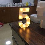 Valgust&auml;ht LED-t&auml;hestiku number, plastpatareidega t&ouml;&ouml;tav peosild, pulmafestivali stendi kaunistus One Size