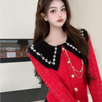 Naiste kudumid kardigan kampsun 2023. aasta kevad, uus vintage kardigan, pikkade varrukatega kardigan, naiste topid One Size sinine