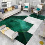 Kuldse geomeetrilise tr&uuml;kiga roheline elutoavaip koridori ja lastetoa kohandamiseks 160x200cm 1pcs