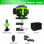 CLUBIONA 3D rohelise kiirga laser, 12 liiniga isetasanduv 20 m kaugjuhtimispult Uus &ndash; professionaalse kvaliteediga ehituslaser