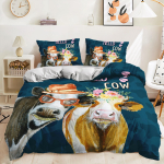 3D lehmateemaline voodipesukomplekt loomade tekikott ja padjap&uuml;&uuml;r 2/3 t&uuml;kki mikrokiudkangast kiiresti kuivav kodukaunistus Baby 100x135cm