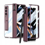 Uus Samsung Galaxy Z Fold 4 Hd / Anti-Peep telefoni&uuml;mbris Fold4 l&auml;bipaistev klaaskilest korpuse kate koos pliiatsihoidjaga peidetud tugijalg HD bordoo