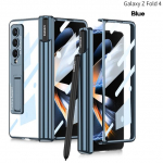 Luksuslik magnetilise pliiatsihoidja &uuml;mbris Samsung Galaxy Z Fold 4 5g Fold4 Volditav Kokkupandav Bracket Kile integreerimispesa k&otilde;va kaas Only Case sinine
