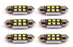 6 tk LED pirn SV8.5, C5W 12-24V CANBUS 36mm 220lm