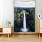 Loodusliku maastikuga tr&uuml;kitud gobel&auml;&auml;n seinakaunistus hipi ps&uuml;hhedeelne boheemlaslik tuba esteetiline kunst dekoratiivne rippuv riie 90x75cm