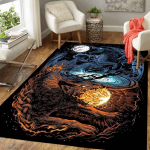 Viking Vegvisir Shield pehme vaip, Viking Skull Area vaip, dekoratiivne vaip elutoale ja magamistoale Anime vaip Kawaii vaip 40cm x 60cm