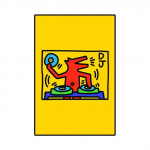 Keithi kunstin&auml;itus Abstraktne plakat Haring Popkunsti Prindid &Otilde;nnelik kleebis S&uuml;da Pilt L&otilde;uend Maaligalerii Seinadekoratiiv Ilma raamita 40*50cm
