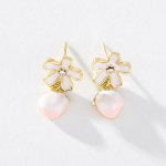 Pinkdudu Fashion Gradient Roosad Lilled V&auml;ikesed Virsiku Tilk K&otilde;rvar&otilde;ngad Armas Elegantne V&otilde;luv Puu K&otilde;rvar&otilde;ngas Naiste Ehted PD1241 roosa