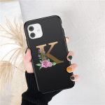 Golden Initial Letter AZ roosi lille&uuml;mbris iPhone 12 11 Pro Max 7 8 Plus Mini XS Max X jaoks armas pehme kaanega kingitus t&uuml;drukule iPhone 12mini