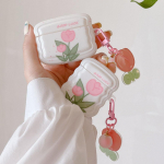 Vintage Flowers Tulip Pink k&otilde;rvaklappide &uuml;mbris Apple AirPods 1 2 3 Pro jaoks, pehme peakomplekti kate Pearl k&auml;ev&otilde;ru kaunistused AirPod Pro jaoks For AirPods Pro 2