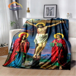 Religioosne Jeesuse ka&scaron;miir tekk 3D prinditud Kristuse vooditekk Flanell tekk Neitsi Maarja - Jeesuse seeria mugav kodutekk 150x200cm