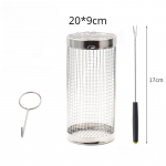 Grillkorv BBQ Grillkorv Rulluv grillkorv Roostevabast terasest grillv&otilde;rk Kasulikud grillitarvikud Kaasaskantavad 20cm