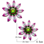 2tk Metallist lilleline seinakaunistusega aiaskulptuur rippuv ornament kodutuppa 2 Pcs roosa