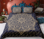 Bohemian Mandala tr&uuml;kitud kodu voodipesukomplekt, magamistoa pehme tekikott, padjap&uuml;&uuml;r, 2 v&otilde;i 3 osa t&auml;issuuruses kodukaunistus AU Single 140x210cm