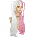 Animem&auml;ng Danganronpa Monomi naiste pikk parukas, cosplay kost&uuml;&uuml;m Super Dangan Ronpa kuumakindlad s&uuml;nteetilised juuksed valged roosad parukad One Size roosa