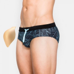Push Up Meeste ujumisp&uuml;ksid Gei seksikad ujumisp&uuml;ksid Rannariided Peenisepadjake ujumiskost&uuml;&uuml;m Kuumad ujumisriided M sinine