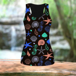 3D Blue Starfish Print Naiste Treening Jooga J&otilde;usaali Prinditud Suvised Spordis&auml;rgid Suures suuruses vestid XS sinine