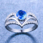 1 tk Charm Aqua Sinine Valge Vikerkaare Kristall CZ S&uuml;nnikivist Pulmaprintsessi s&otilde;rmused H&otilde;bedav&auml;rvilised Naiste ehted Kingitused 6