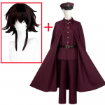 Tetchou Suehiro Cosplay Kost&uuml;&uuml;m Bungo Stray Dogs Hooaeg 4 Jahikoerte Meeskond Punane &Uuml;likond Keep Anime Halloweeni J&otilde;ulukleidid L-(Costume+Wig)