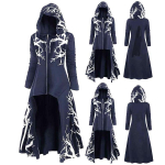 Meeste keskaegne Steampunk kapuutsiga jope Victorian Renaissance Halloween Esinege pikka gooti stiilis vintage neeme rollim&auml;ngu kost&uuml;&uuml;m XXXXXL sinine
