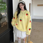 Lahtine Strawberry Knit Plus Size naiste kampsun s&uuml;giseks/talveks L valge