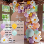 128 tk. Pastelsete lateks &otilde;hupallide kaare komplekt Daisy Flower Balloon Garland Kids One Birthday Party Decoration Baby Shower Pulmatarbed mitmev&auml;rviline