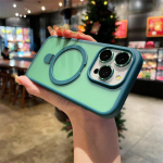 Luksuslik matt-hoidikuga telefoni&uuml;mbris iPhone 15 Pro Max jaoks 14 13 12 11 For Magsafe P&otilde;rutuskindel metallist n&auml;htamatu magnetklambri tagakaas objektiivi kilega iPhone 15 Pro Max must