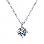 D-v&auml;rvi 3-karaadine t&otilde;eline moissanite kaelakee ripats naistele 18K kaetud S925 h&otilde;bedane pulmade teemant kaelaketi ehe GRA 0.5 Carat