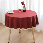 &Uuml;hev&auml;rviline &uuml;mmargune laudlina pitsist puuvillasest linasest laudlinast pulmade s&ouml;&ouml;gilaua teelaua kate Round Diameter 140cm punane