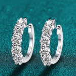 Naiste 3 mm Moissanite k&otilde;rvar&otilde;ngad 925 Sterling Silver Platinum Ehted Zircon-3mm