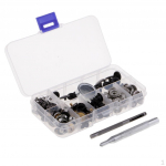 40 komplekti metallist n&ouml;&ouml;pn&ouml;&ouml;bid, n&ouml;&ouml;pn&otilde;eltega, lukuga kinnitusdetailide komplekt koos 3-osaliste kinnitust&ouml;&ouml;riistadega