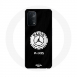 Oppo A74 5G &uuml;mbris Paris Saint Germaini logoga PSG must taust
