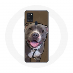 Samsung Galaxy A21S &uuml;mbris Pitbull Dog valge hall