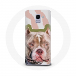 &Uuml;mbris Samsung Galaxy A6 2018 Brown Pitbull Dog jaoks